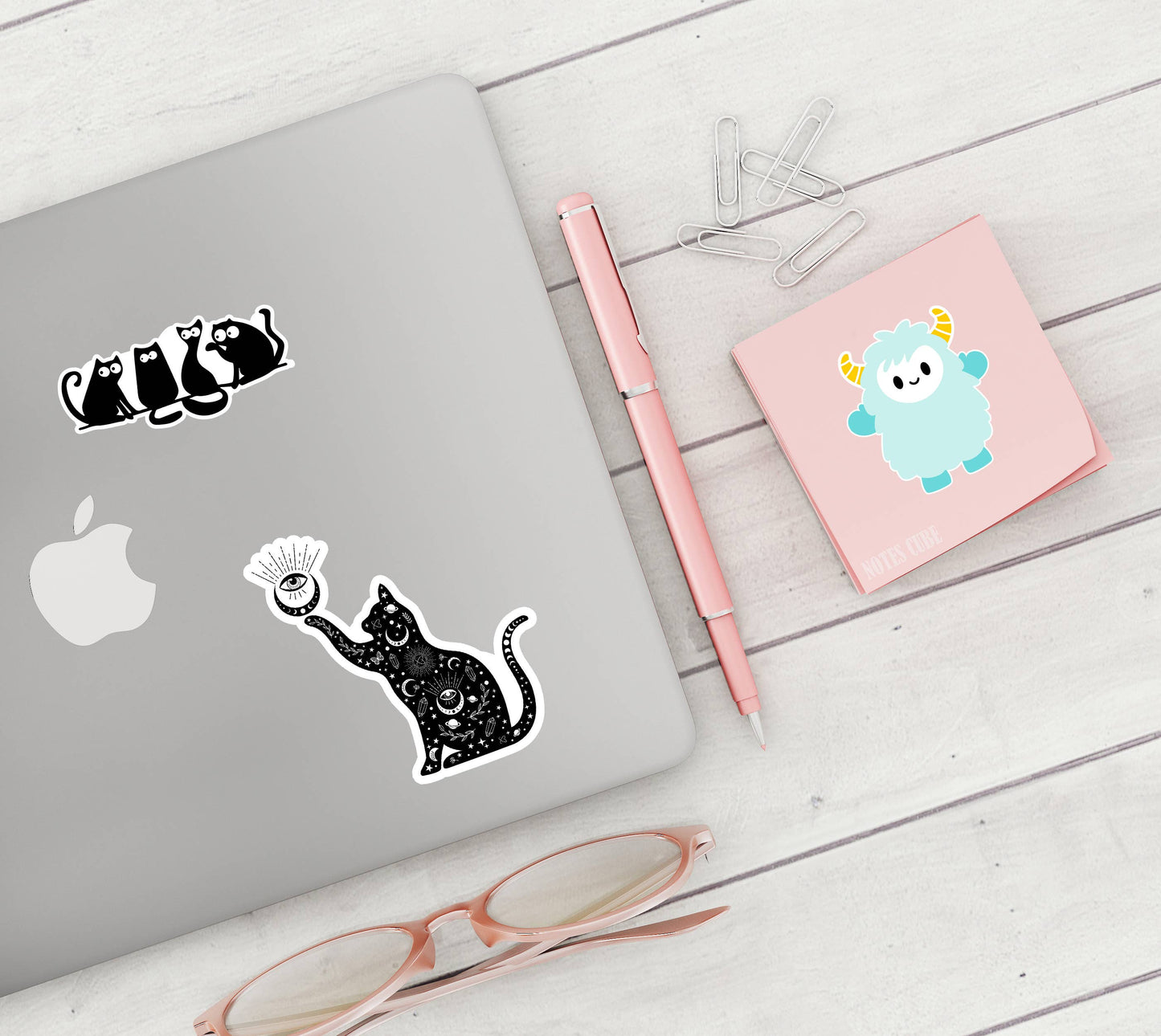 Cat Evil Eye Moon Sticker - Metaphysical Intention