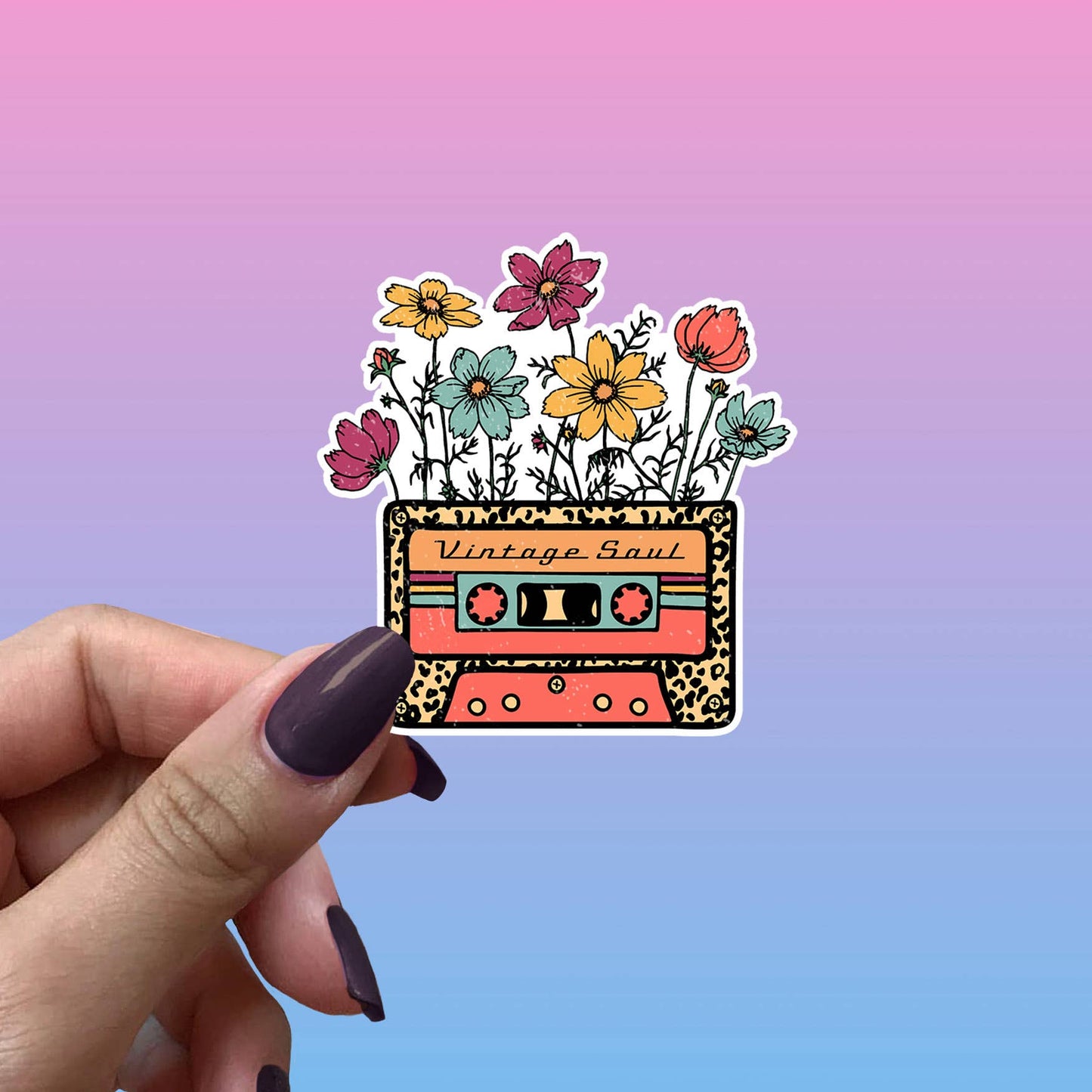 Vintage Flower Casset Tape Stickers Vinyl Metaphysical