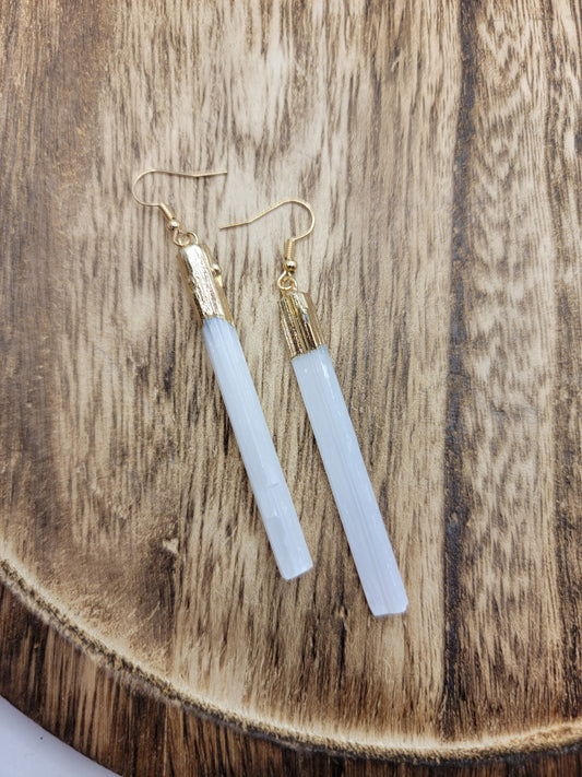 Selenite Bar Earrings