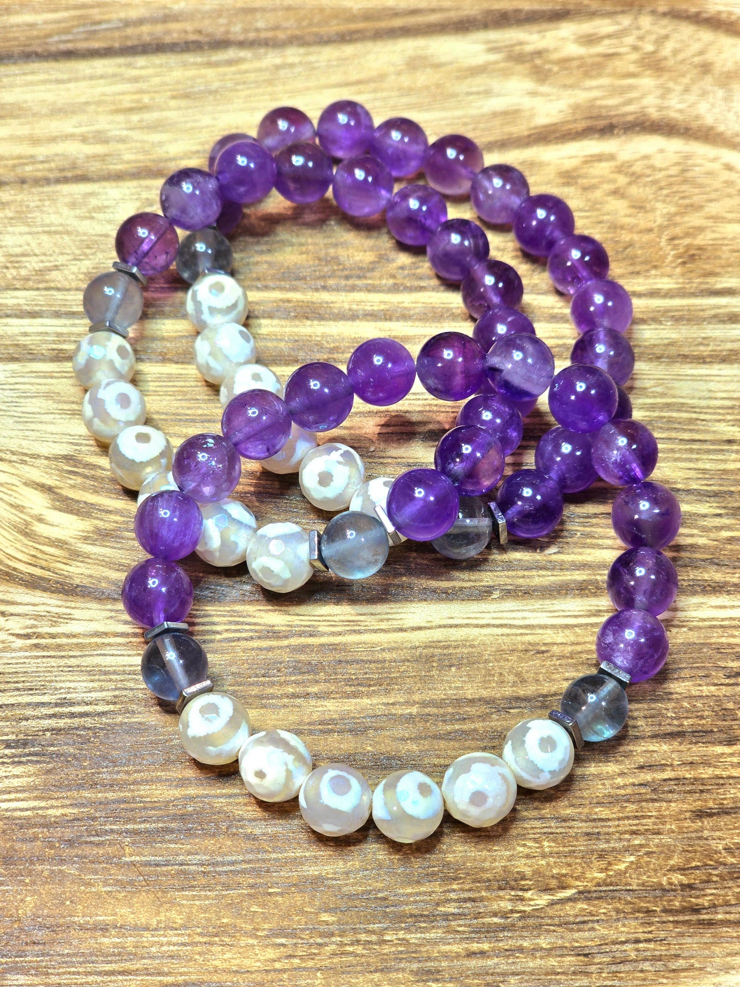 Amethyst, Agate & Aquamarine Bracelet