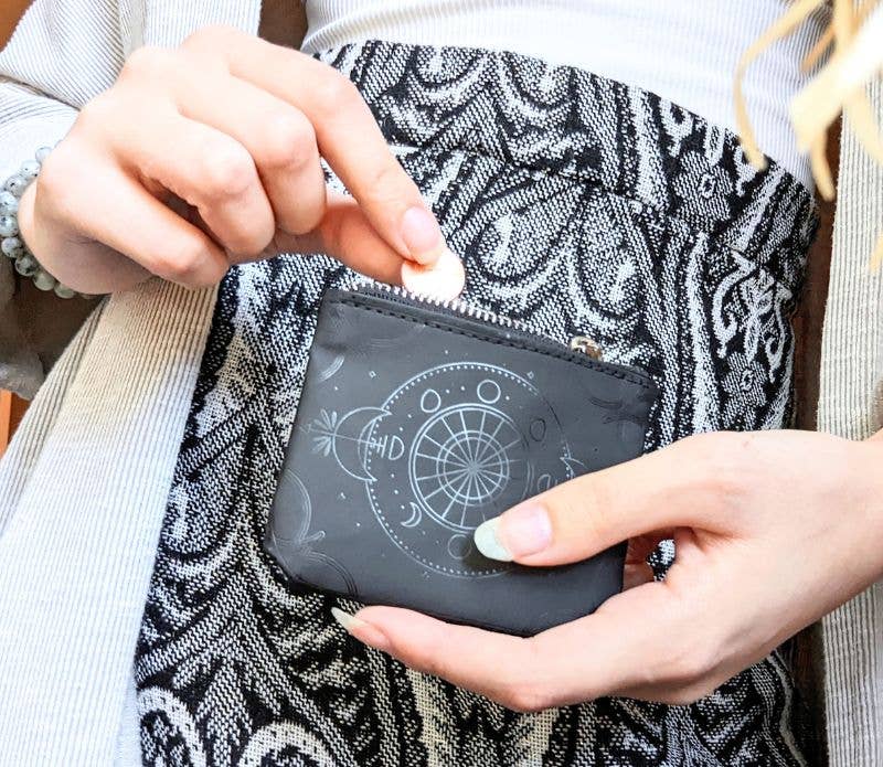 Moon Phase Wallet Coin Purse Bag Clutch Witchy Vegan Leather