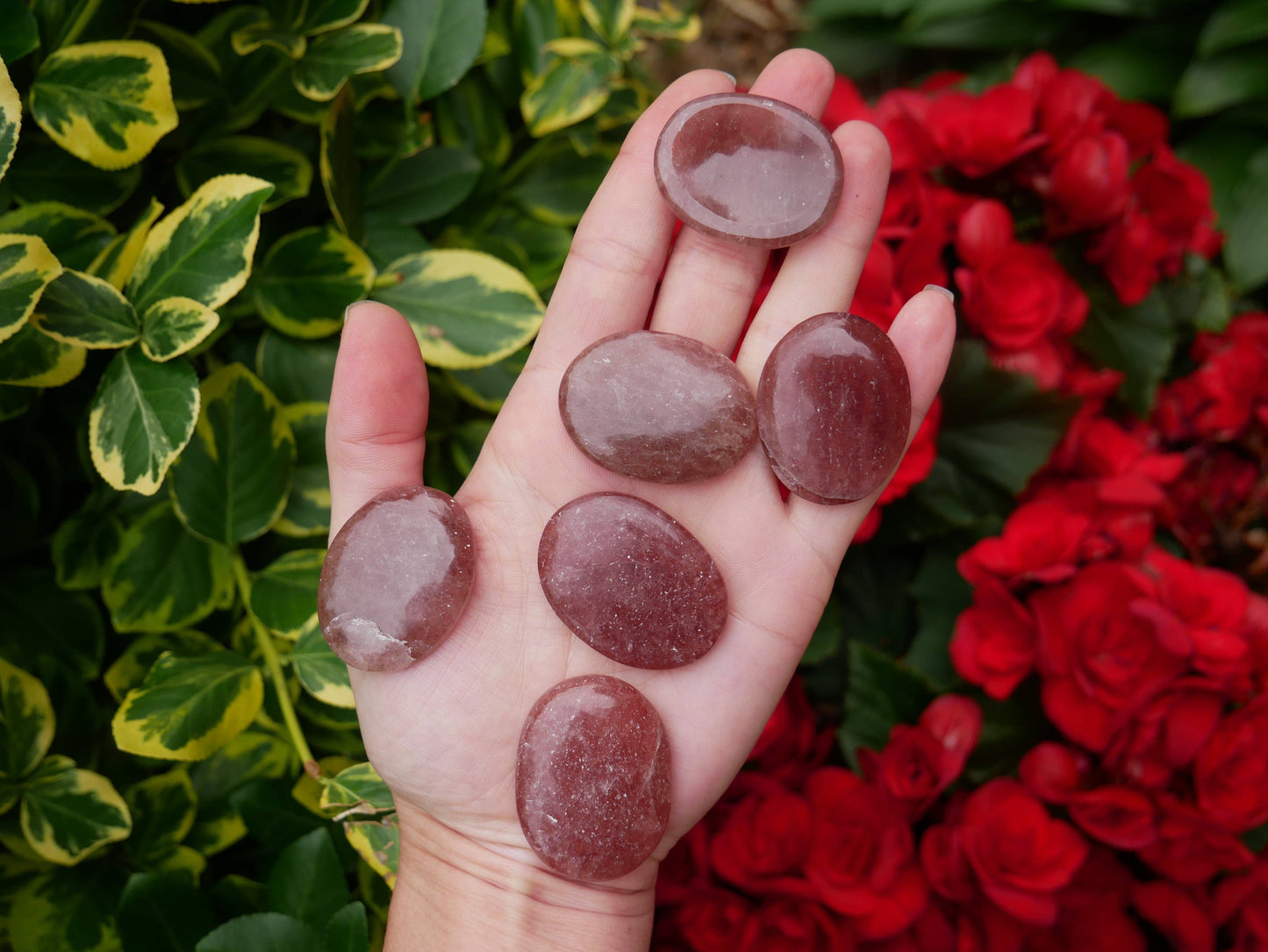 Strawberry Quartz Worry Stones