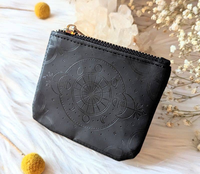 Moon Phase Wallet Coin Purse Bag Clutch Witchy Vegan Leather