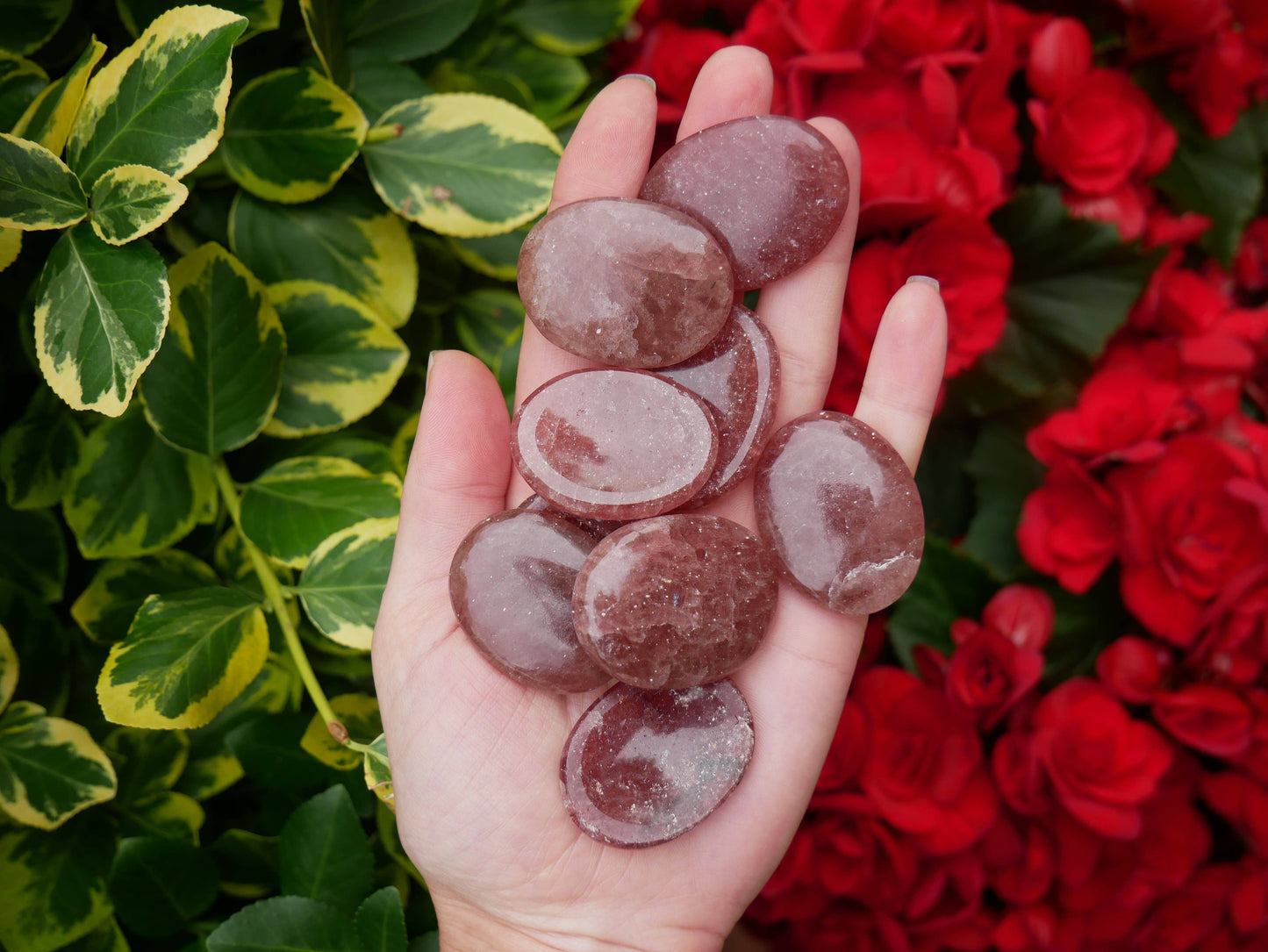 Strawberry Quartz Worry Stones