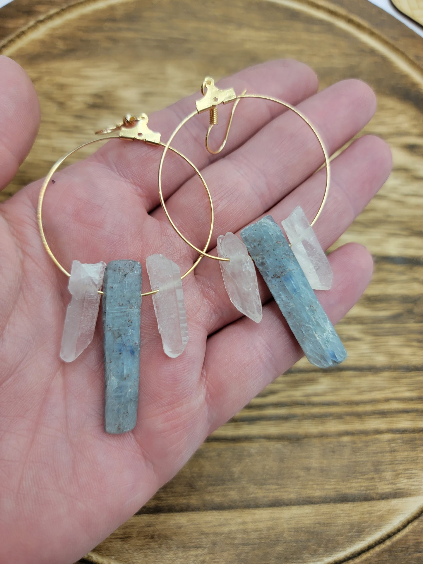 Blue Kyanite & Quartz Earrings ✨️