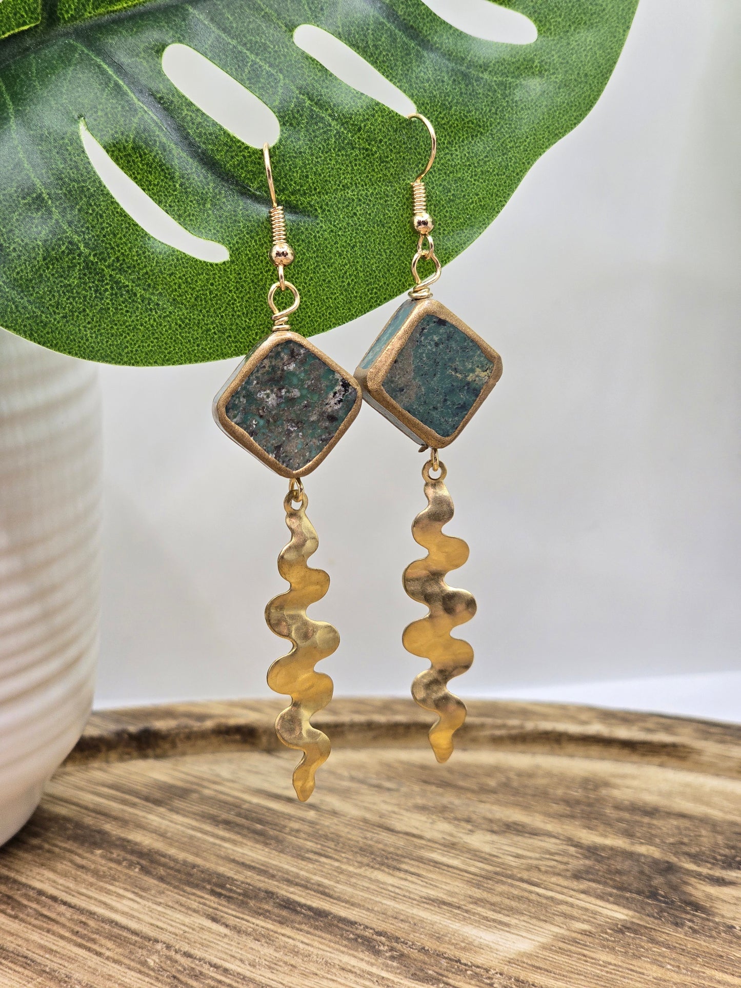 High quality Turquoise & Brass Earrings