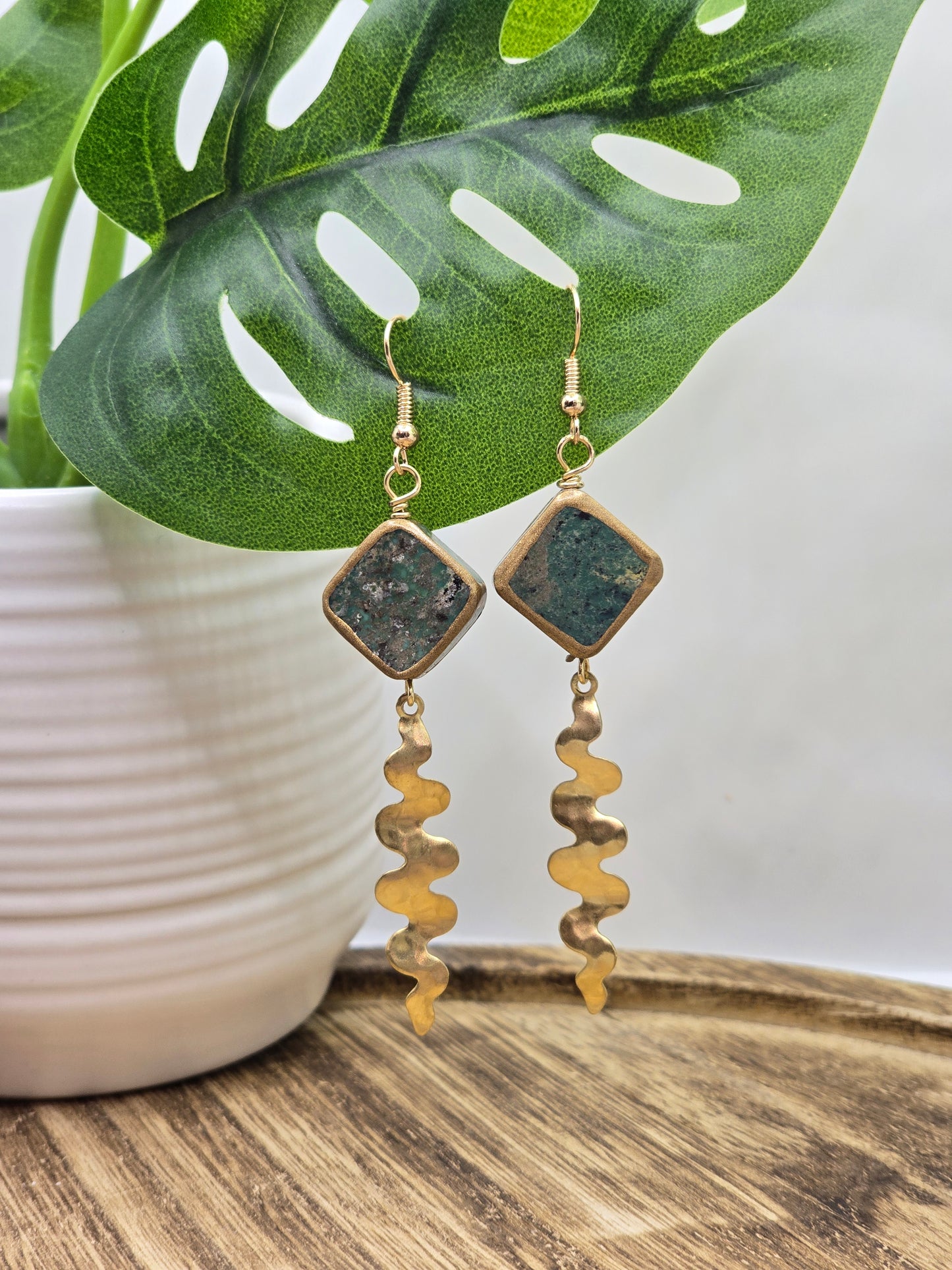 High quality Turquoise & Brass Earrings