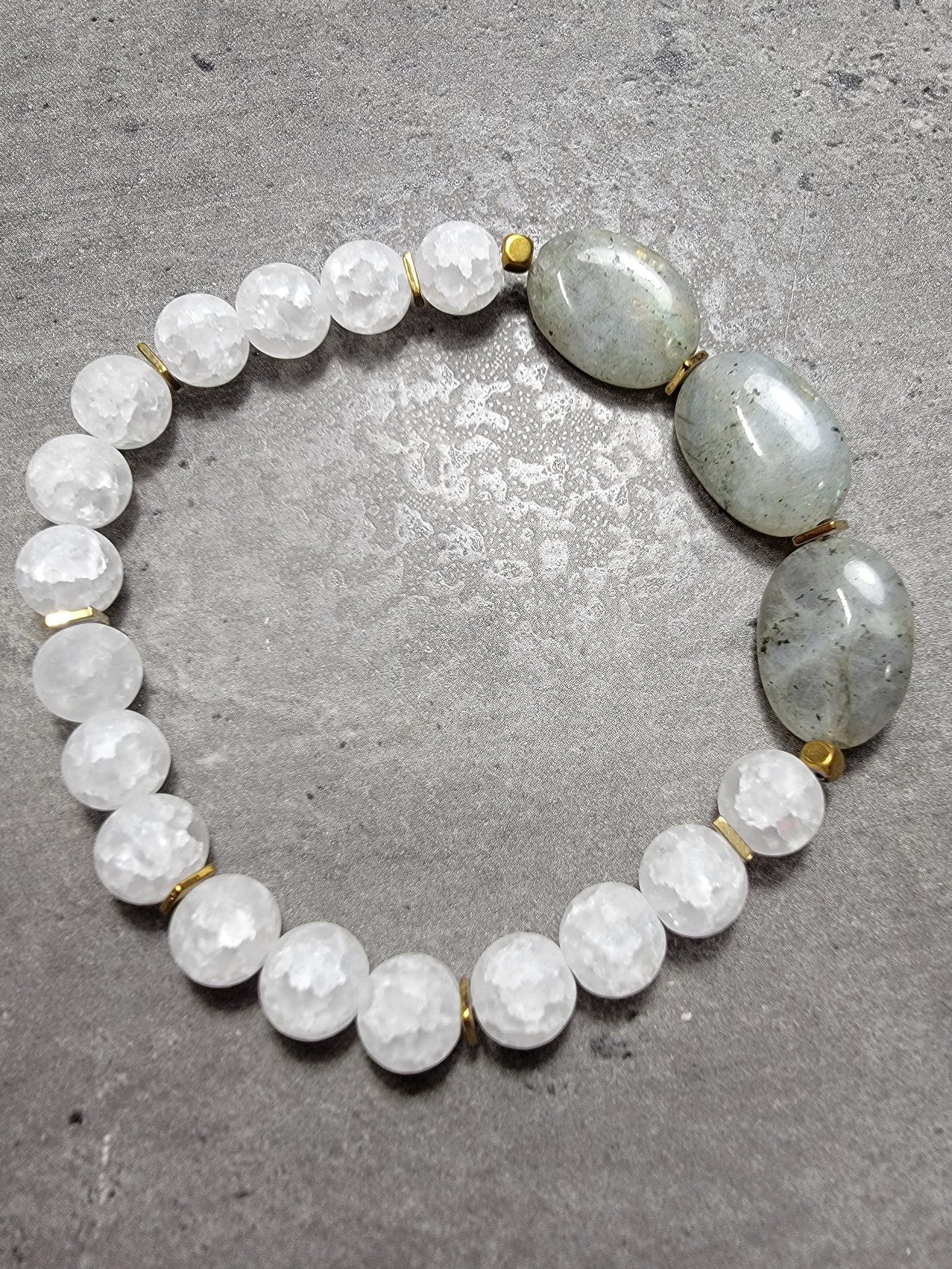 Crackle Quartz & Labradorite Bracelet