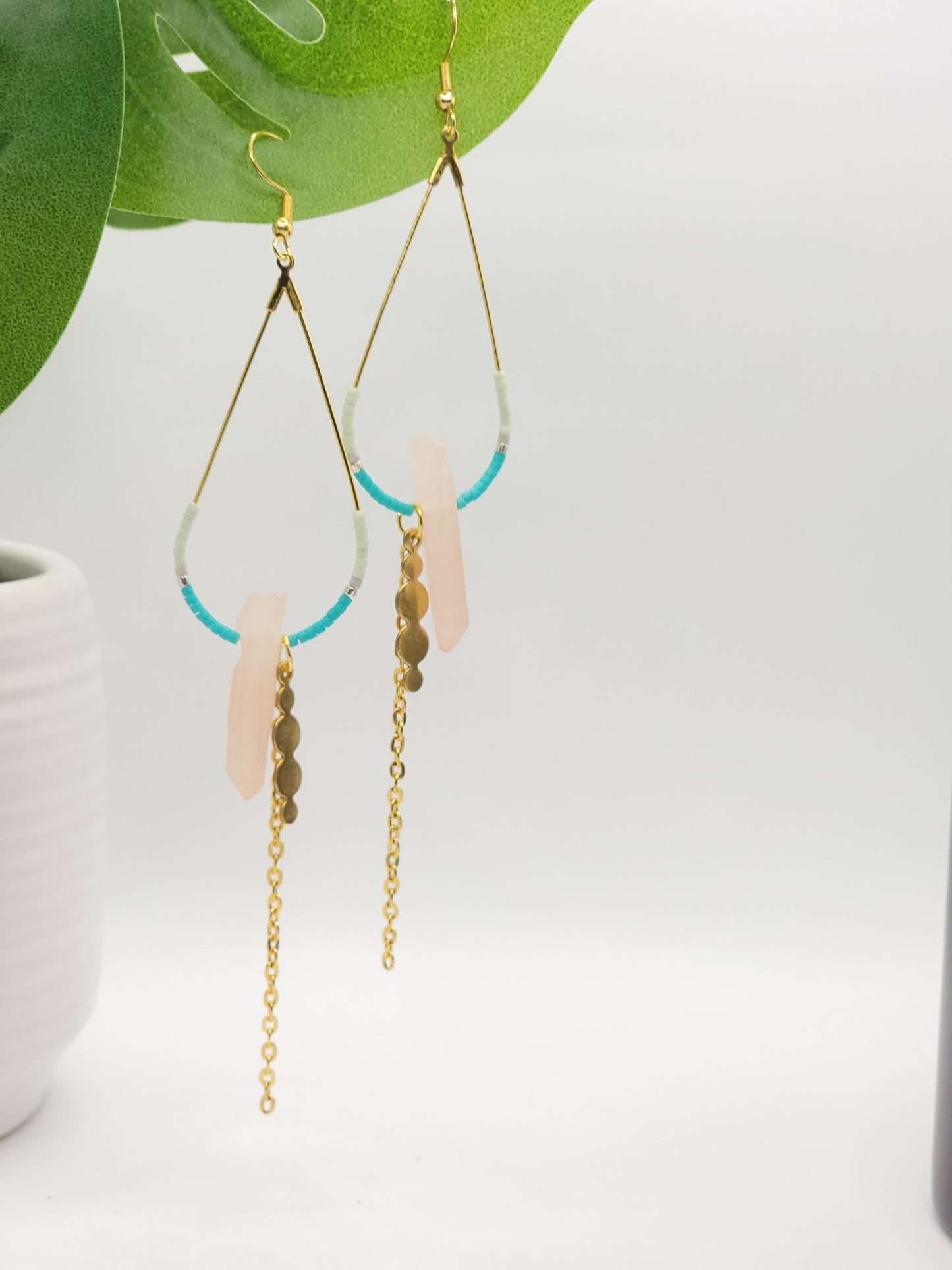 Stunning Quartz & Seed Bead Dangles