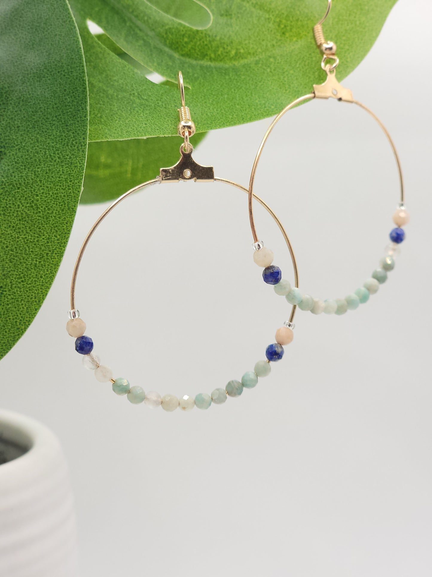 Gemstone Hoop Earrings