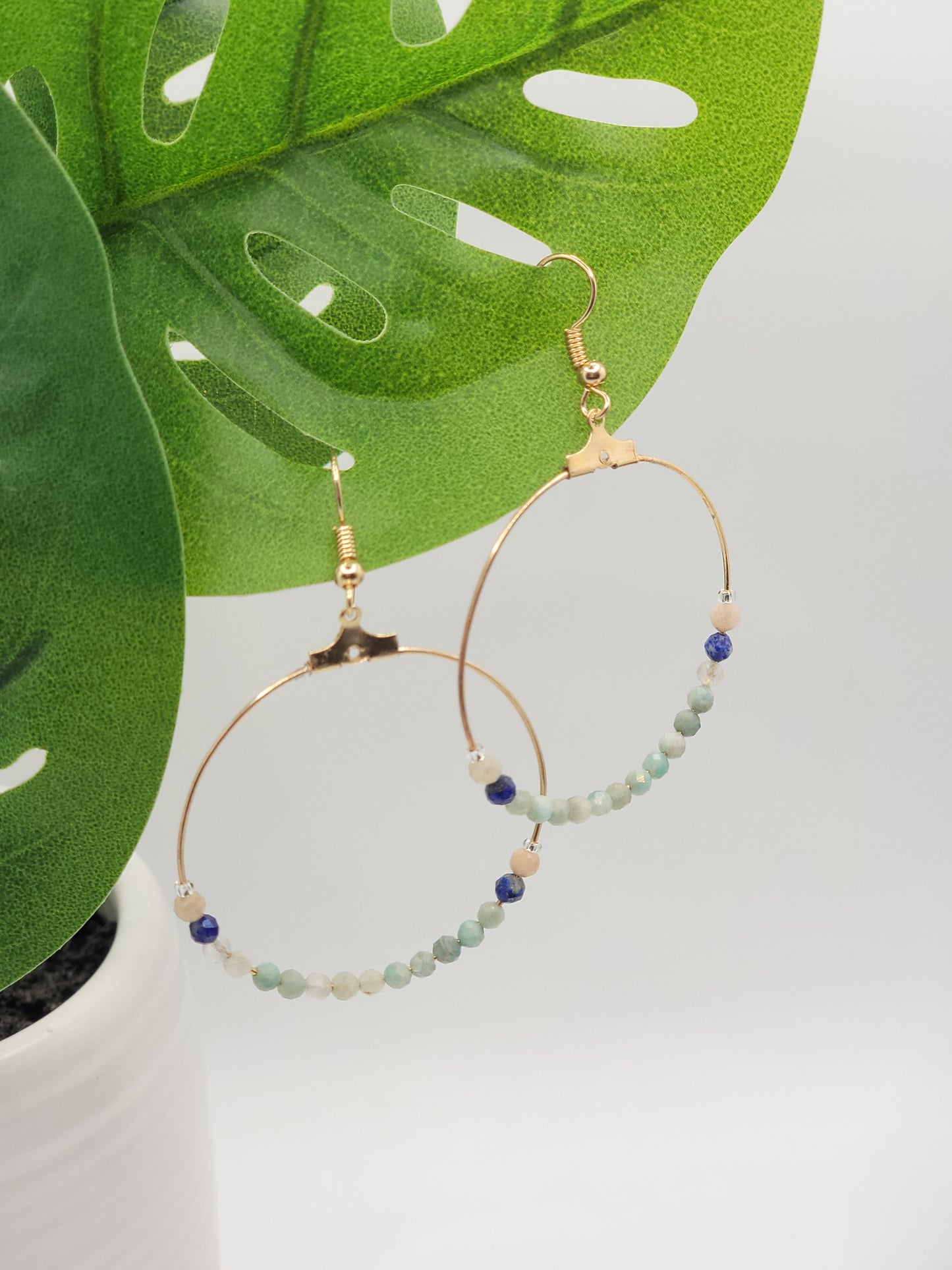 Gemstone Hoop Earrings