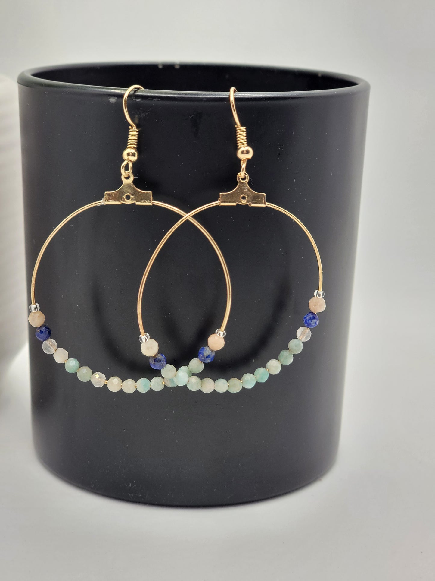 Gemstone Hoop Earrings