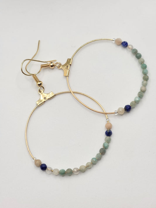 Gemstone Hoop Earrings