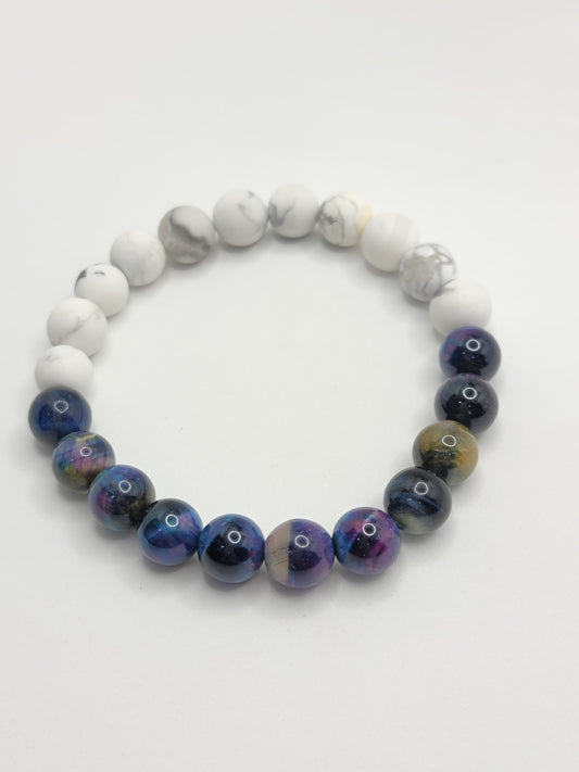 Purple Tiger Eye & Howlite Bracelet