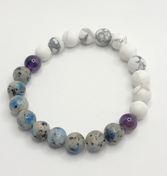 K2, Amethyst & White Howlite Bracelet