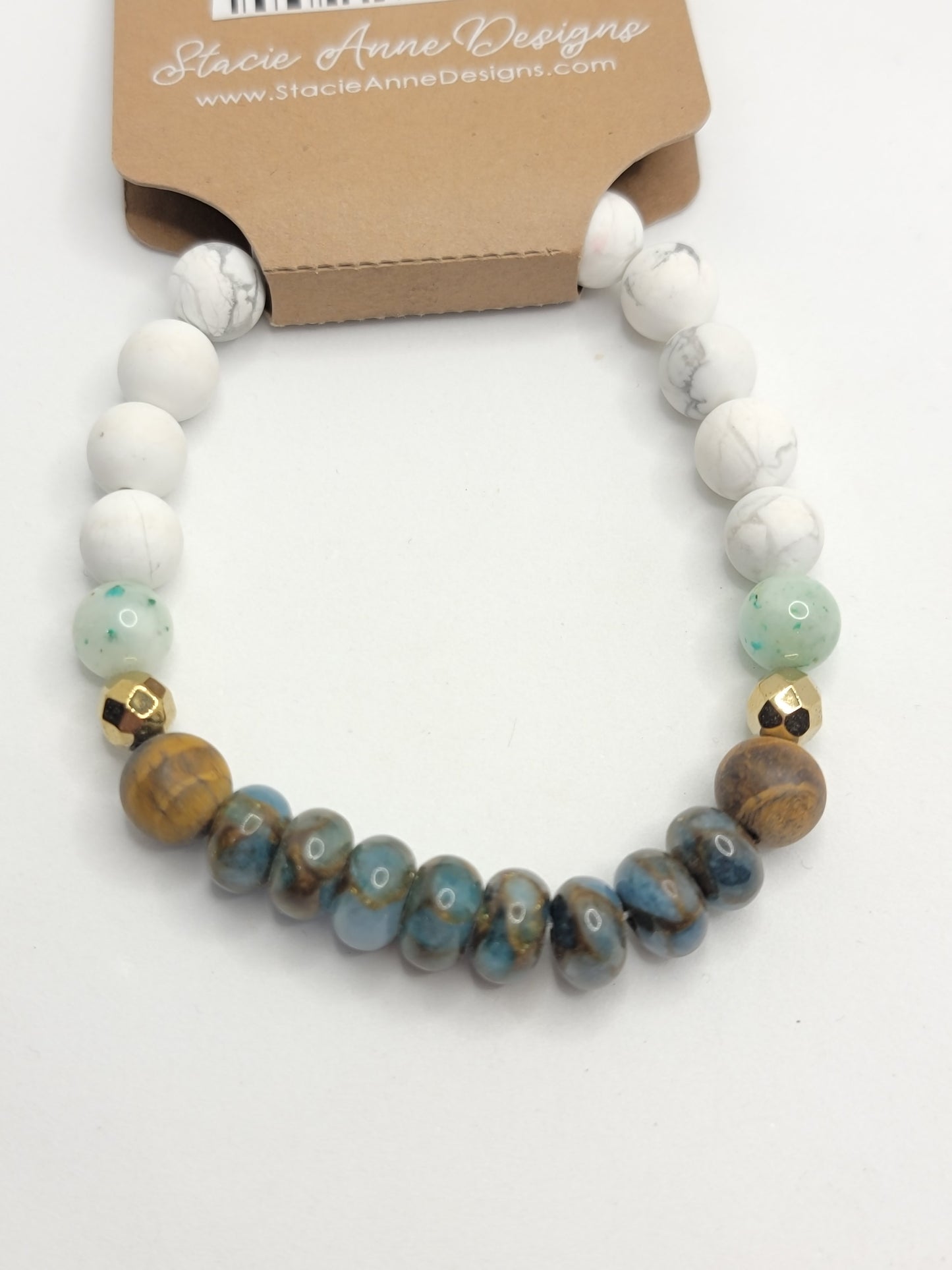 Jasper, Chrysocolla, Tiger Eye & Howlite Bracelet