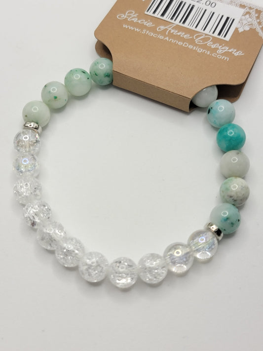 Crackle Quartz & Chrysoprase Bracelet