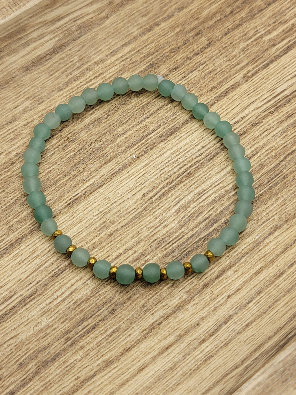 Matte Green Aventurine & Hematite Bracelet
