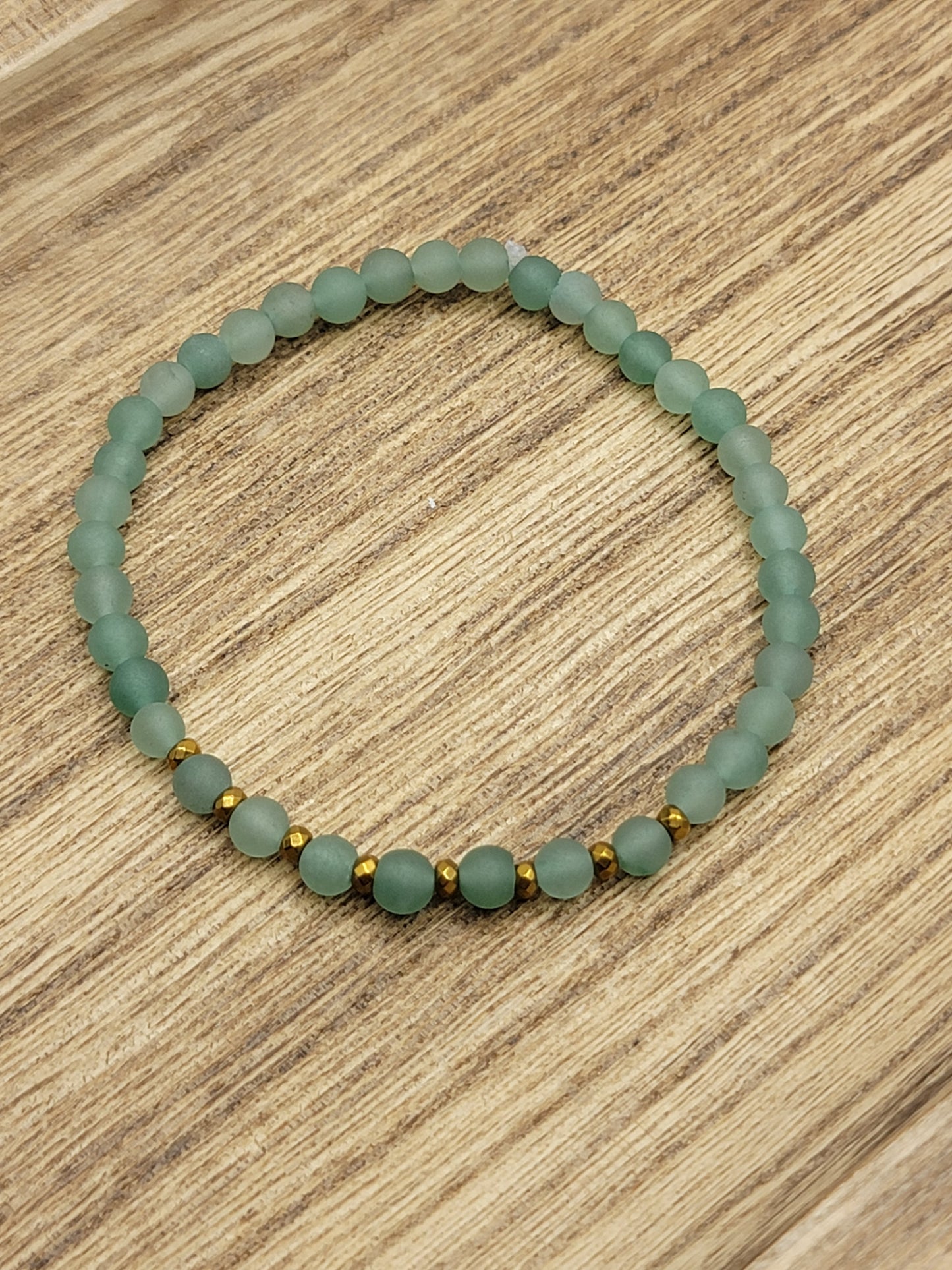 Matte Green Aventurine & Hematite Bracelet