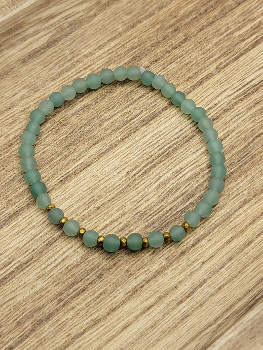 Matte Green Aventurine & Hematite Bracelet