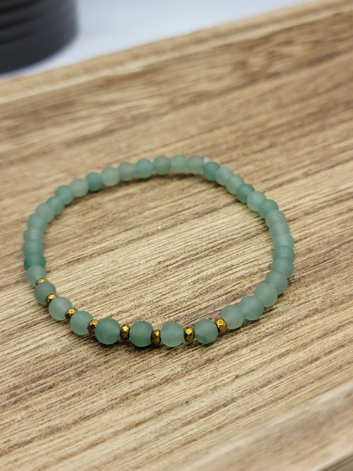 Matte Green Aventurine & Hematite Bracelet