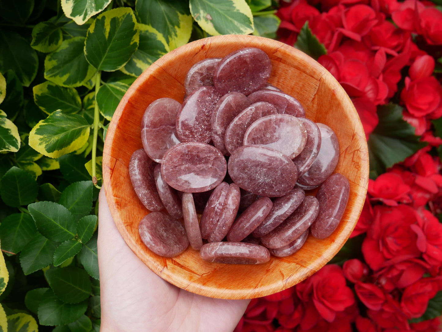 Strawberry Quartz Worry Stones