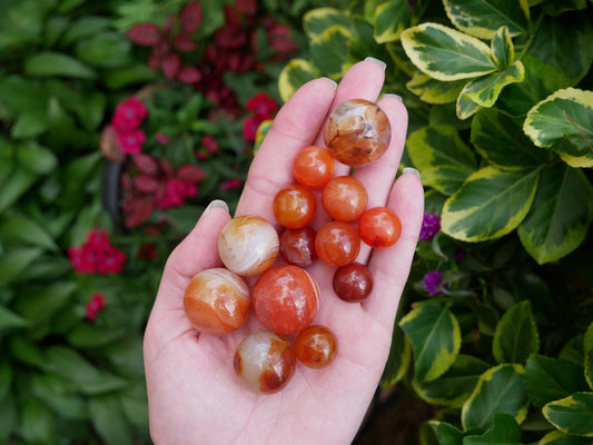 Carnelian Crystal Spheres: Medium (19-22Mm)