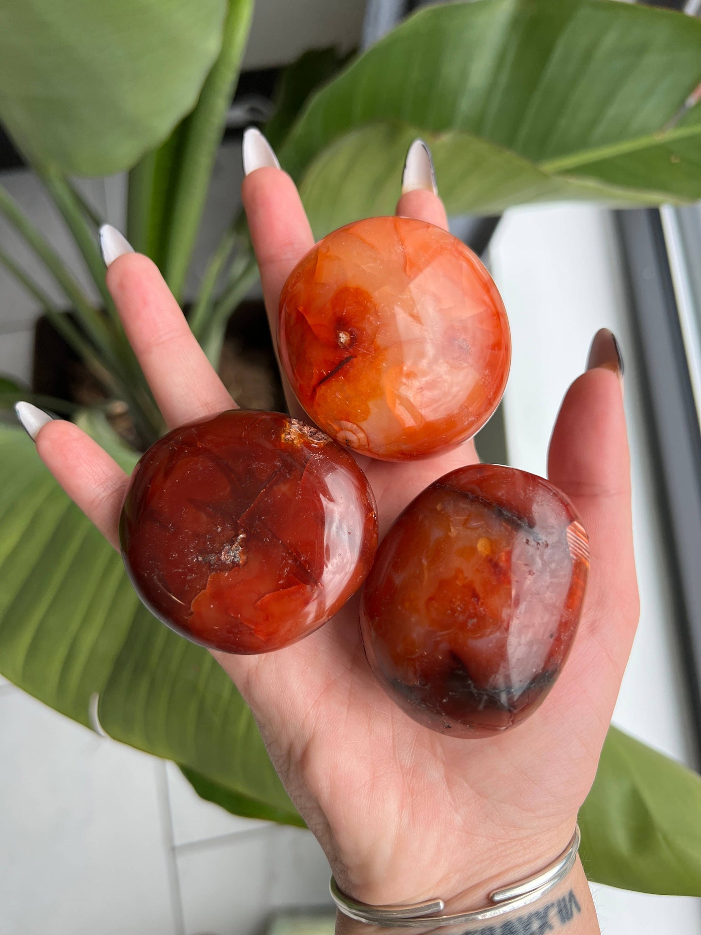 Carnelian Crystal Palm Stone