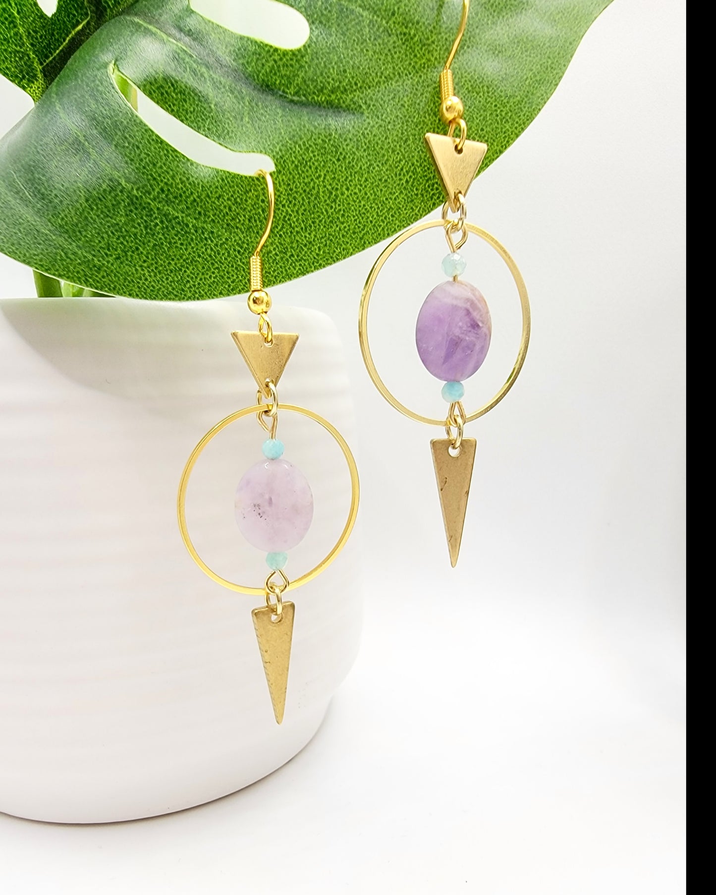 Amethyst & Amazonite Earrings