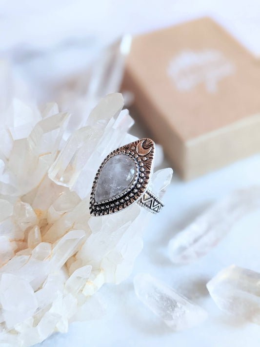 Clear Quartz Moonlight Ring