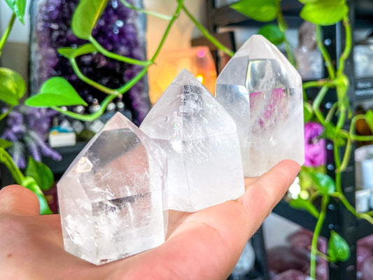 polished clear Quartz towers, you choose size, quartz obelisk, quartz point